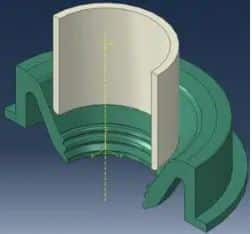 geometry of a rubber seal for a steel pipe in abaqus cae